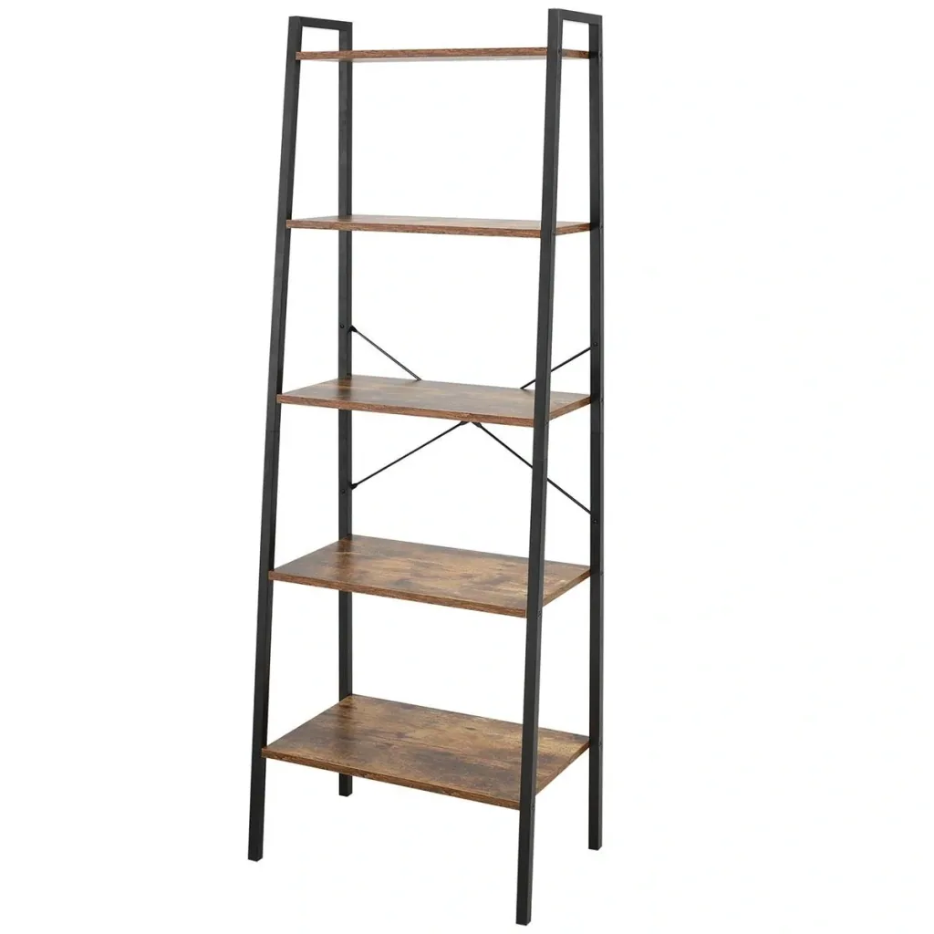 Bookshelf 5-tier office shelf storage shelf filing cabinet kitchen shelf for the living room kitchen bathroom office chipboard metal R