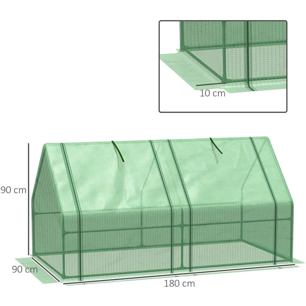 Greenhouse, Tomato House, Cold Frame 180 x 90 x 90 cm Green