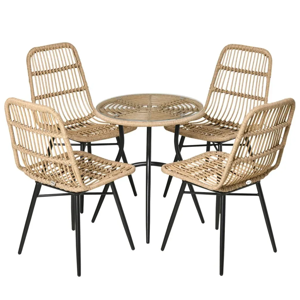 5-piece garden furniture set made of PE rattan