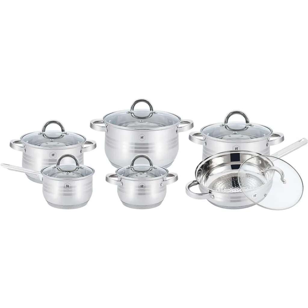 Herenthal 12-piece cooking pot set - marbling