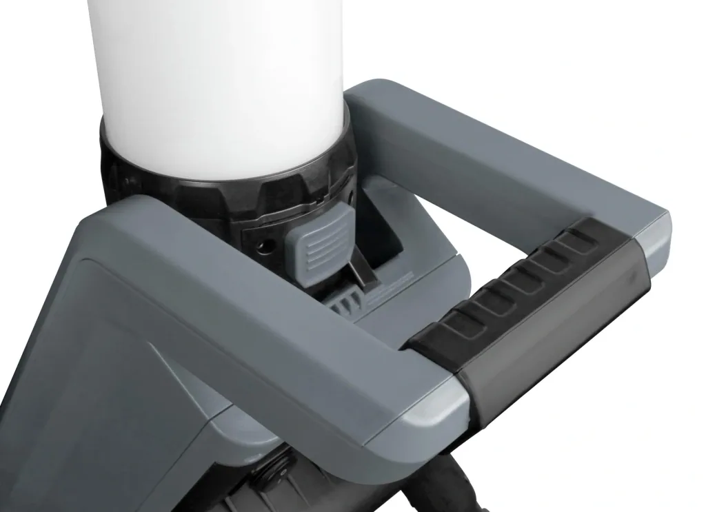 LED work light with fold-out main LED, 360 degree wide-angle illumination
