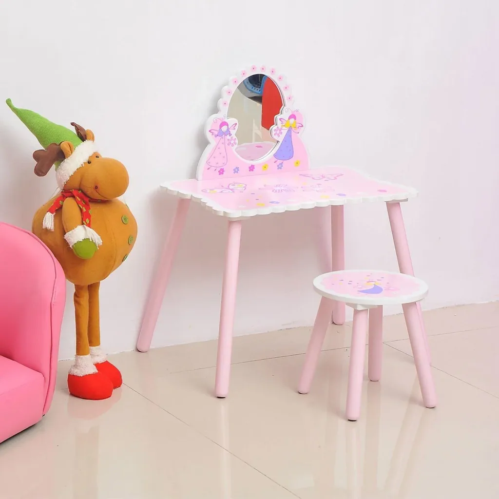 Children's dressing table including stool