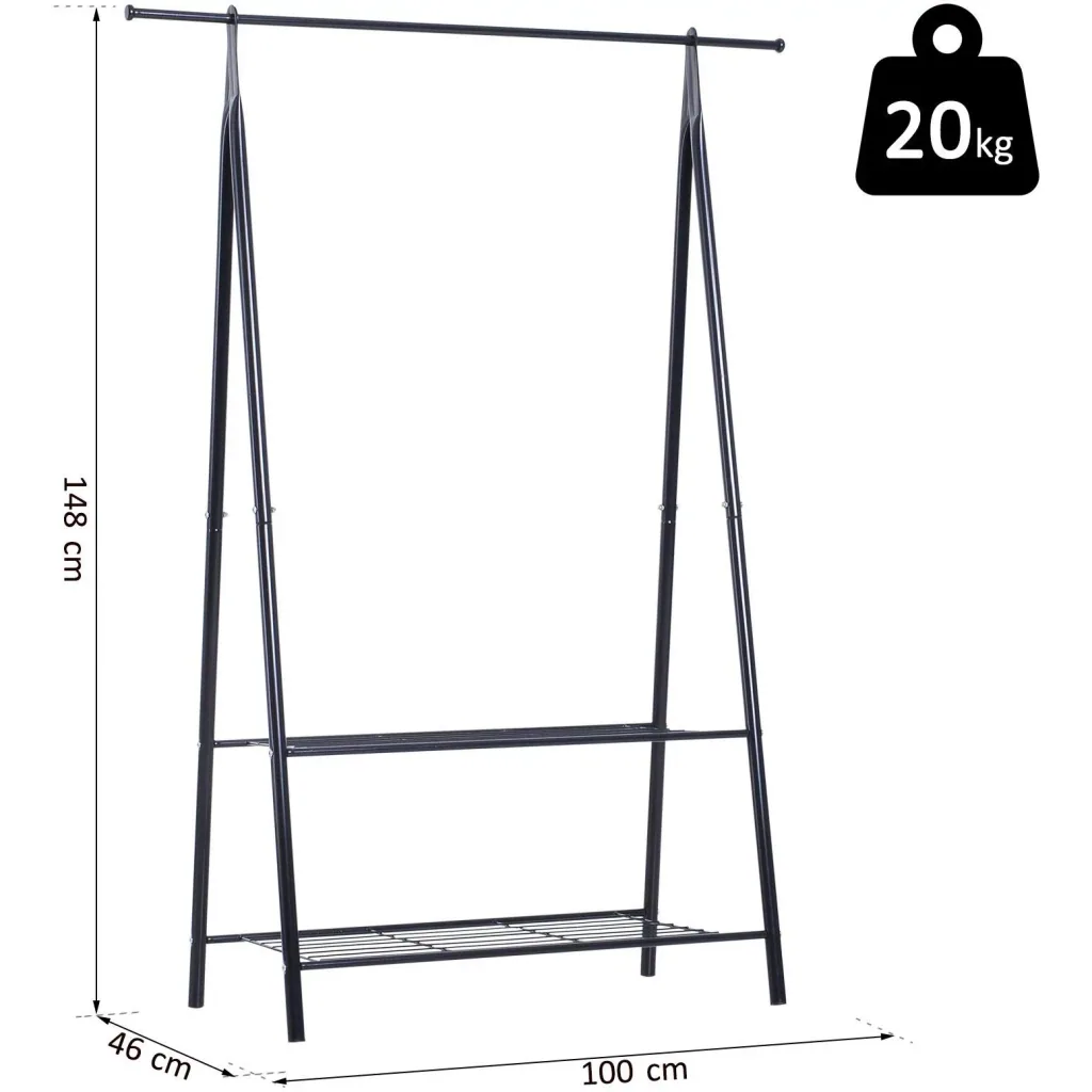 Wardrobe rack clothes rack clothes rail with shoe rack clothes rack 100 x 46 x 148 cm