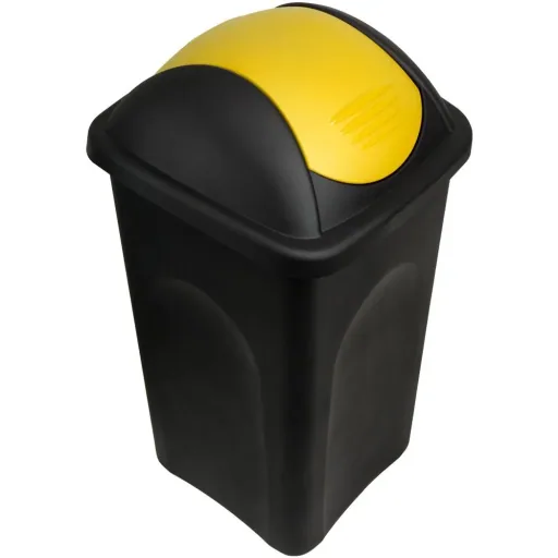Waste bin black/yellow 60 liters