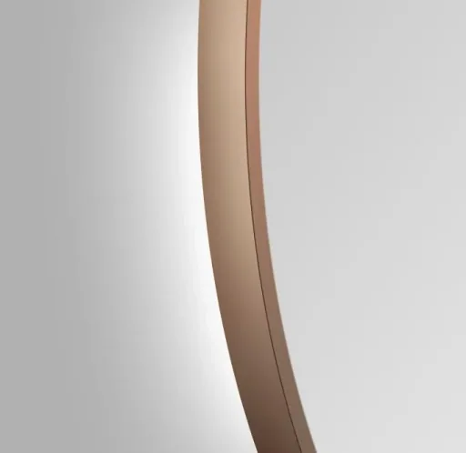 Decorative round wall mirror with indirect LED lighting in matt copper Ø 80 cm