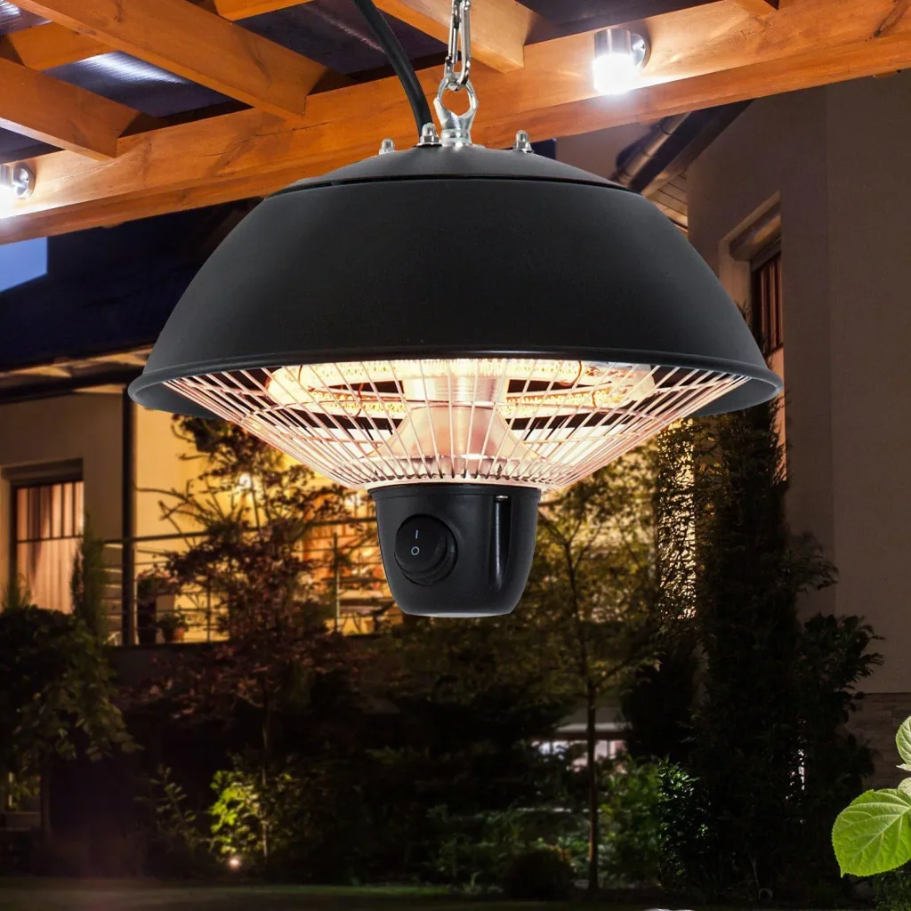 Ceiling heater 600W Black Ø25