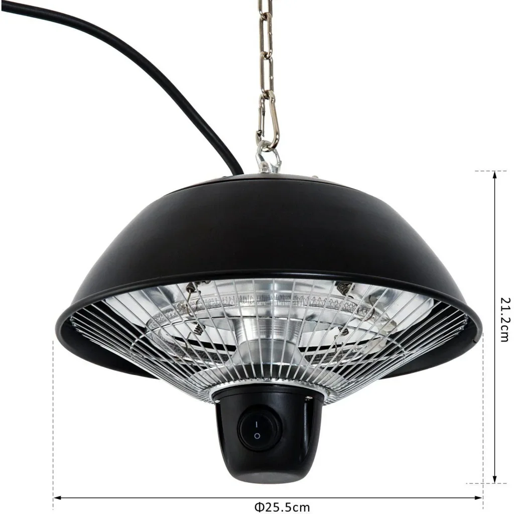 Ceiling heater 600W Black Ø25