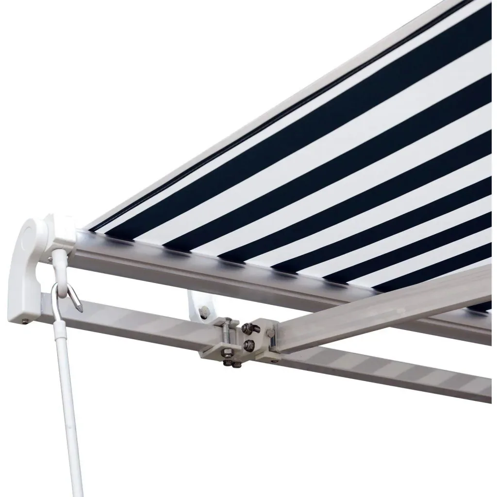 Aluminum articulated arm awning