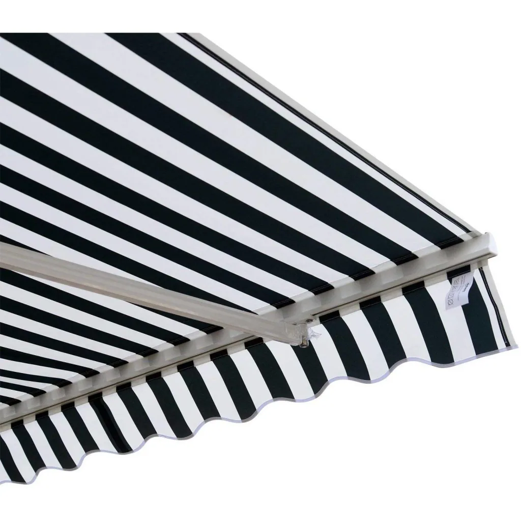 Aluminum articulated arm awning