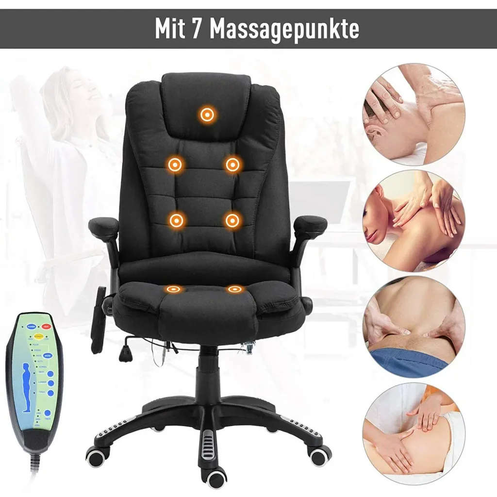 Office chair with massage and heat function