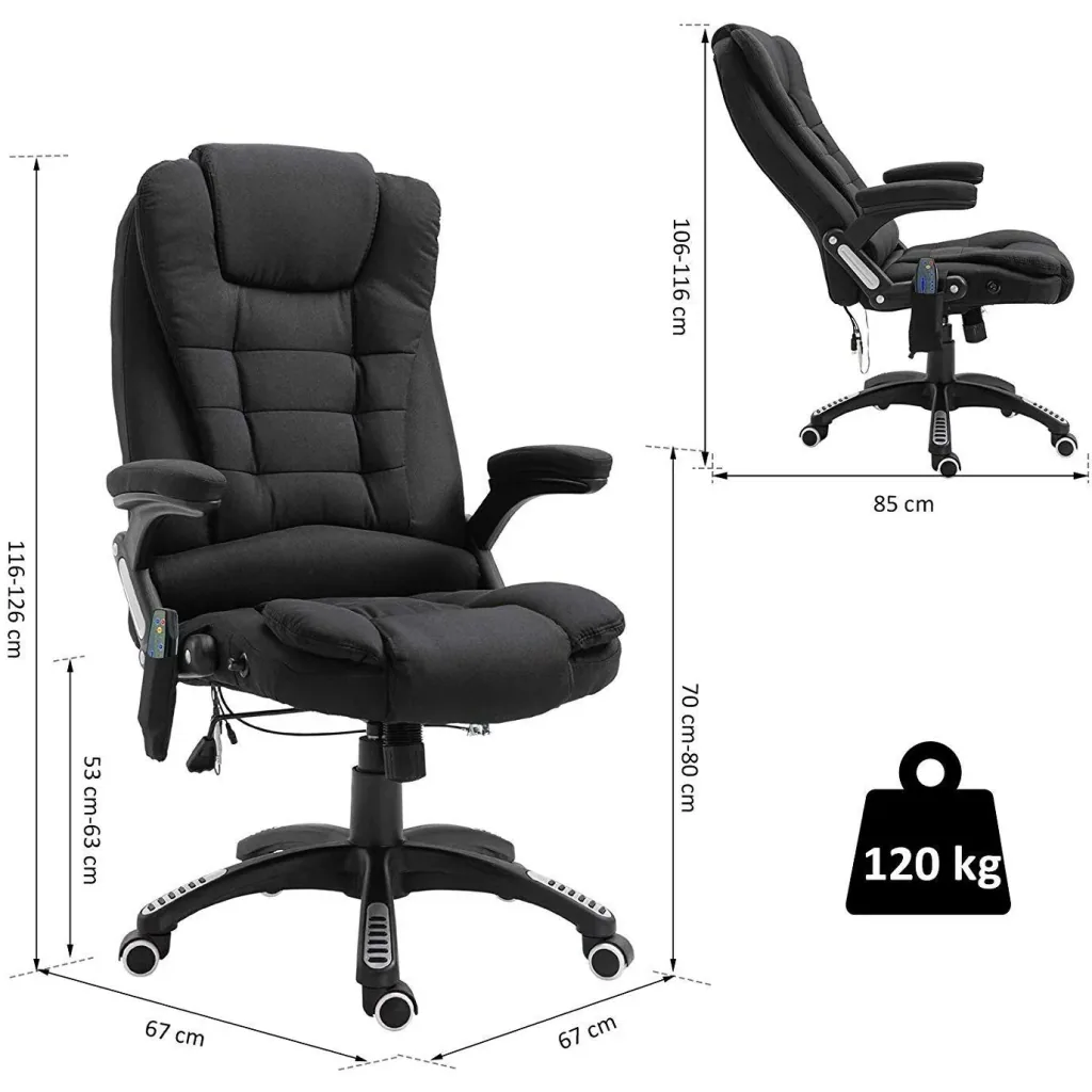 Office chair with massage and heat function