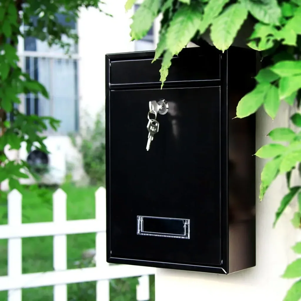 Mailbox with 2 buttons - black - 360x260x80 mm