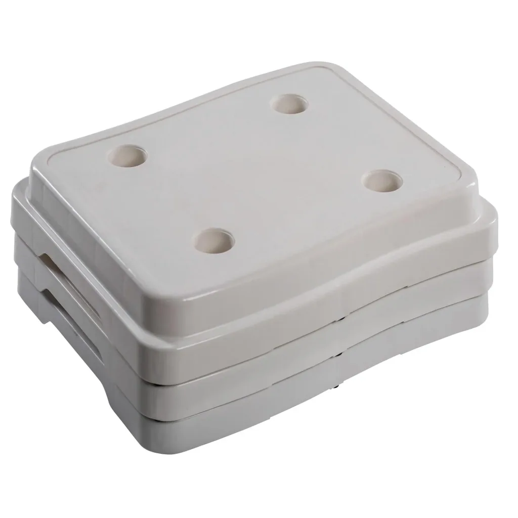 Bathroom step, stackable, white/turquoise
