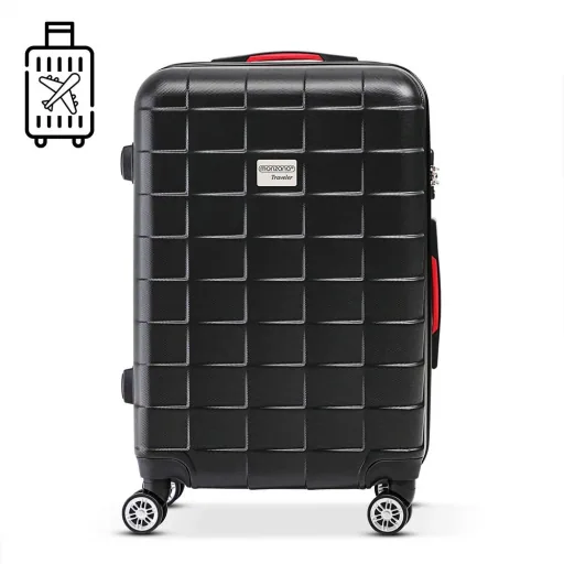Exopack hard-shell suitcase black 65x41x27cm
