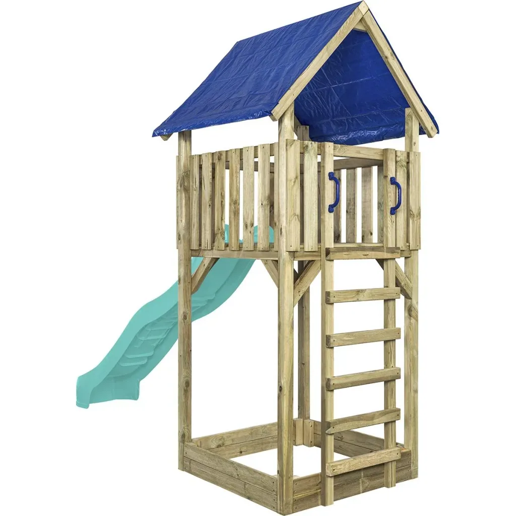 Lisa play tower with turquoise slide