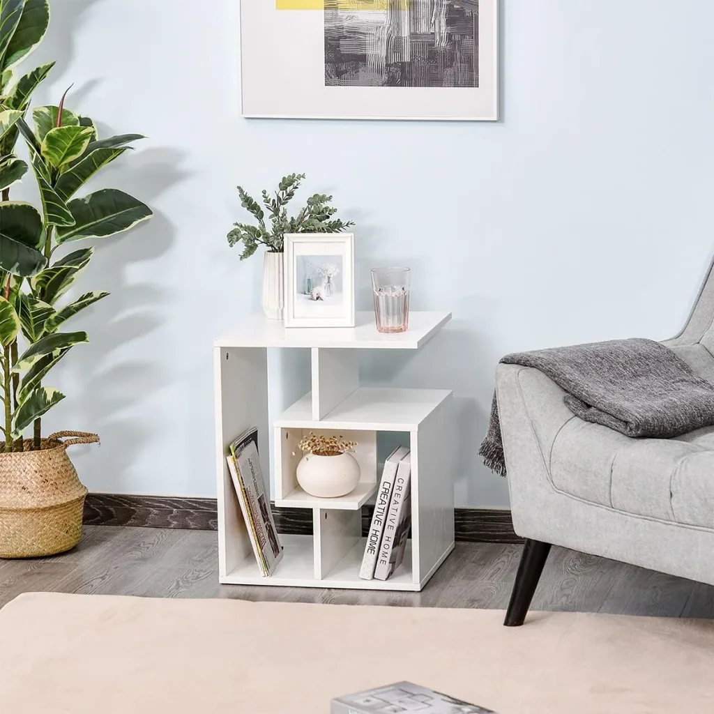 Side table standing shelf white 45 x 40 x 55 cm