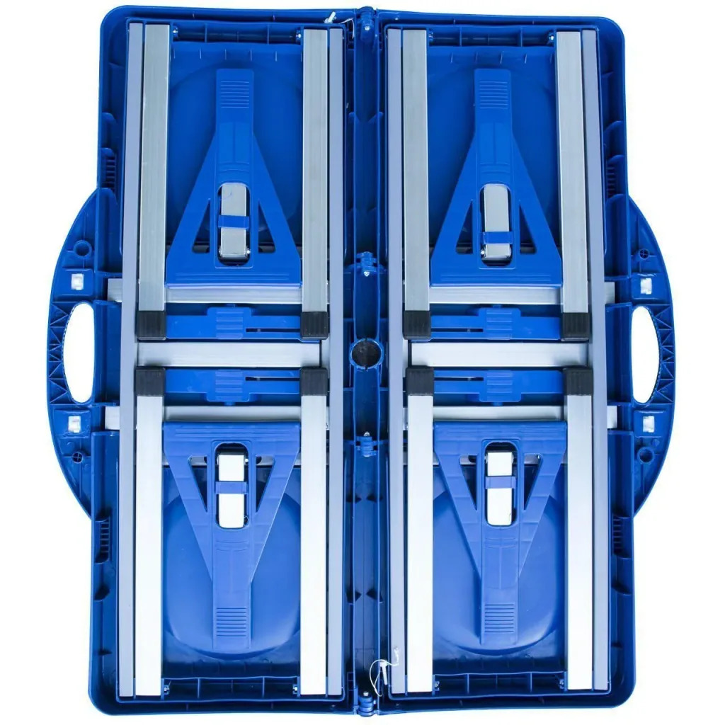 Aluminum camping table picnic 4-seater foldable blue