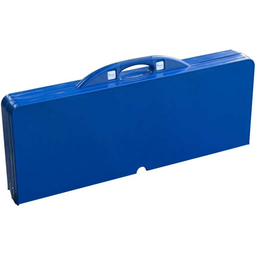Aluminum camping table picnic 4-seater foldable blue