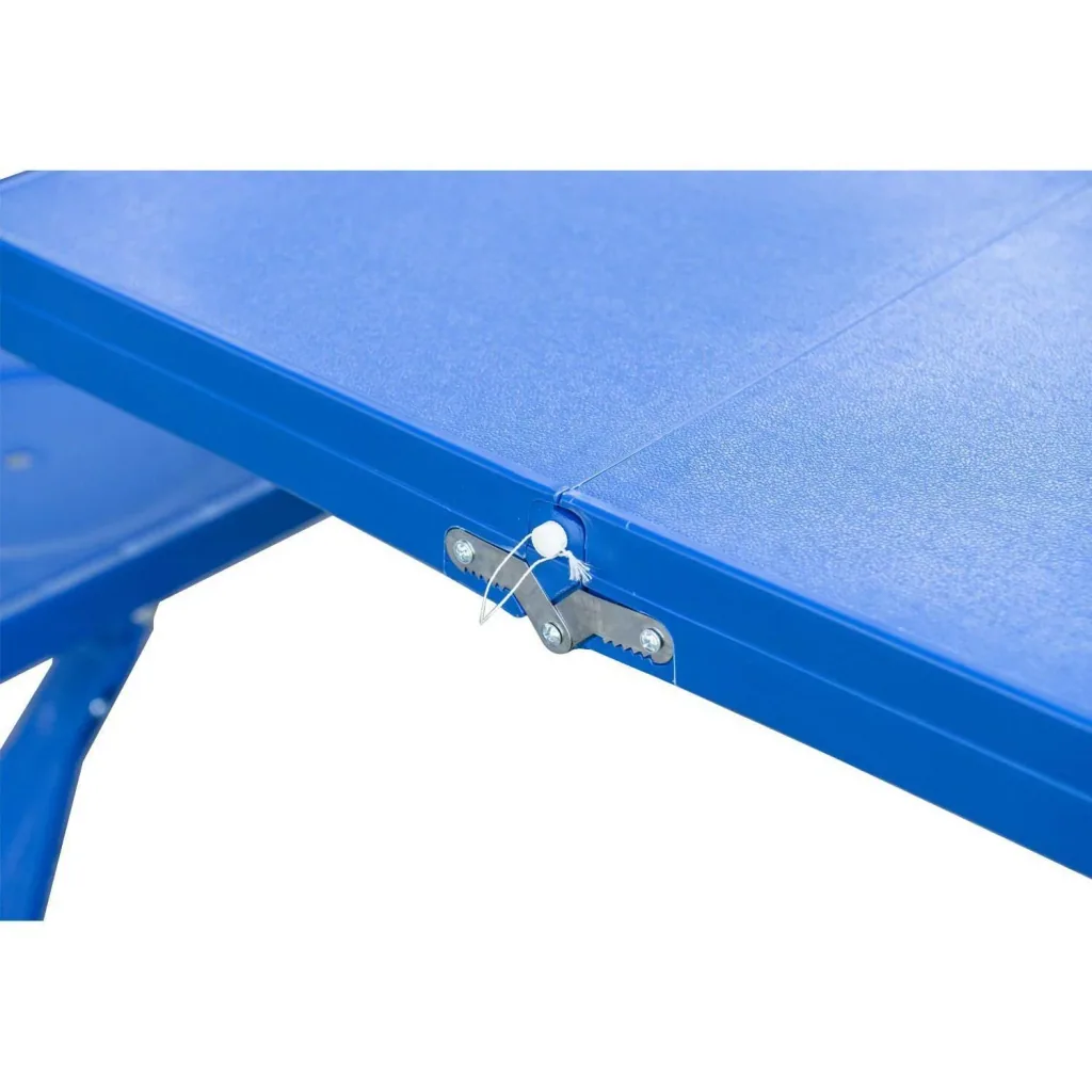 Aluminum camping table picnic 4-seater foldable blue