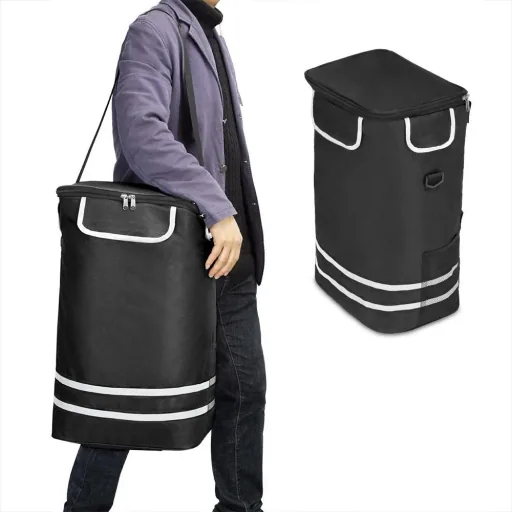 Shopping cart max. 25 kg | Removable shopping bag | With cooling compartment | Black aluminum