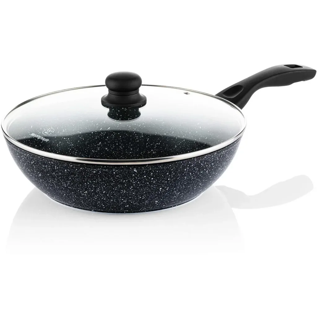 NL Black Marble Cooking Set - Saucepan 24 cm + Wok 30 cm - Black