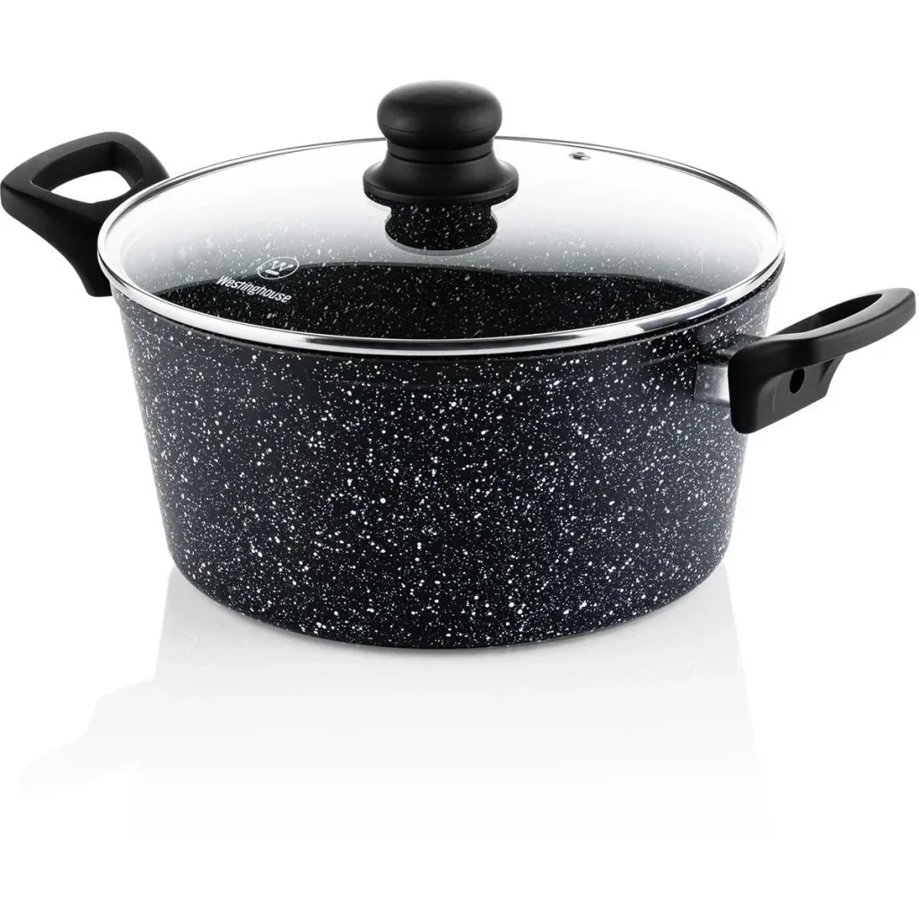 NL Black Marble Cooking Set - Saucepan 24 cm + Wok 30 cm - Black