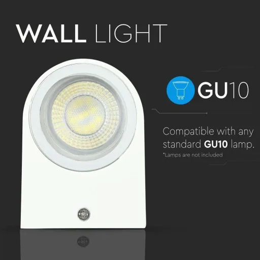 VT-7651RD Outdoor Wall Light - GU10 - White - Round - IP44