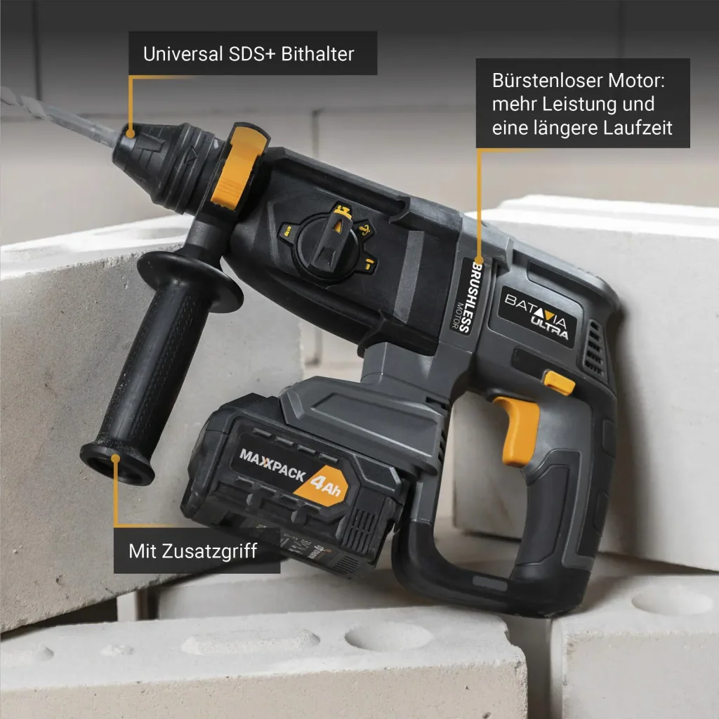 Maxxpack 18V accu SDS+ borstelhamer zonder koolborstels (zonder accu en lader)
