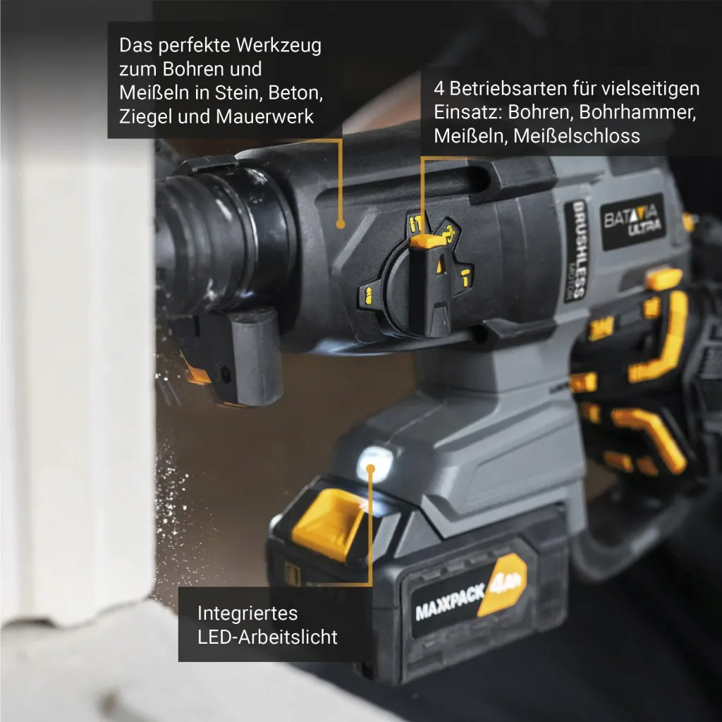Maxxpack 18V accu SDS+ borstelhamer zonder koolborstels (zonder accu en lader)