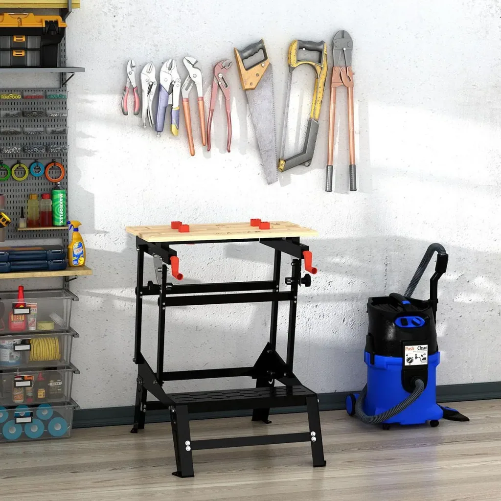 Work table clamping table workbench retractable and foldable table top load capacity work table worktop height adjustable