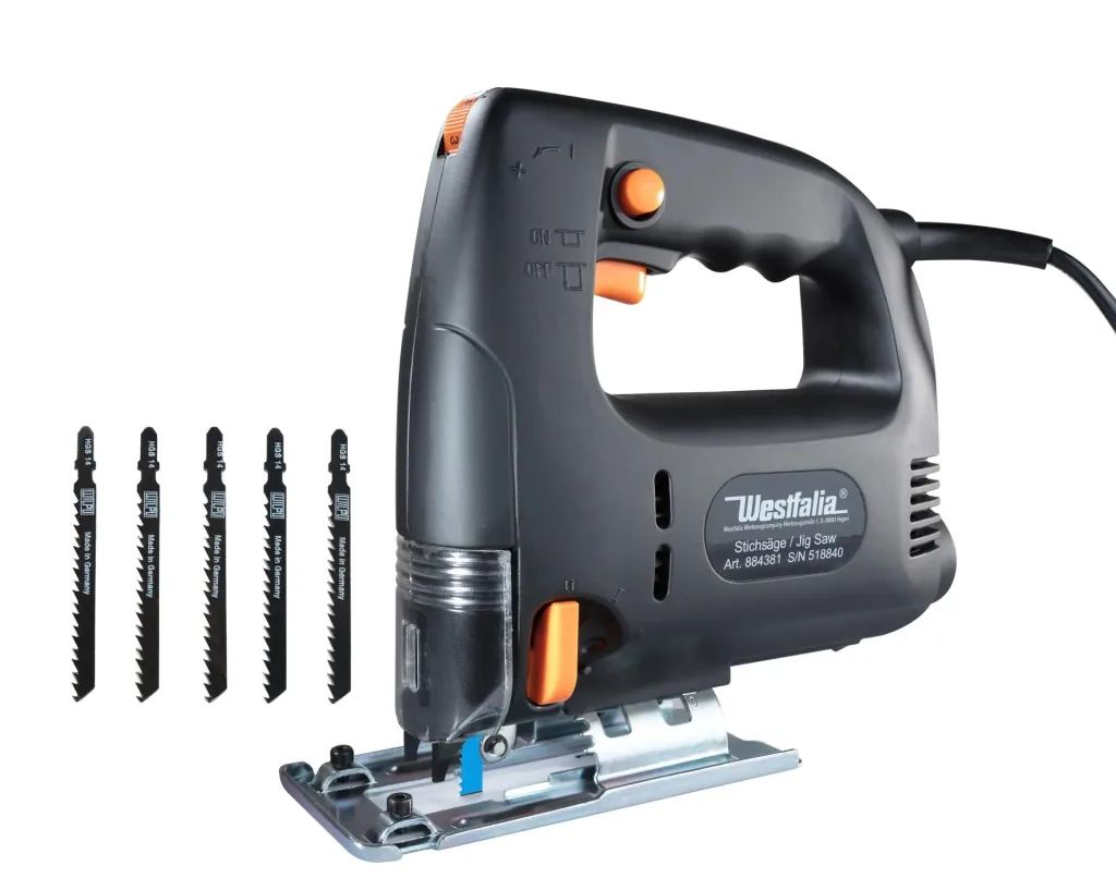 Pendulum action jigsaw 710 watts with 5-piece saw blade set
