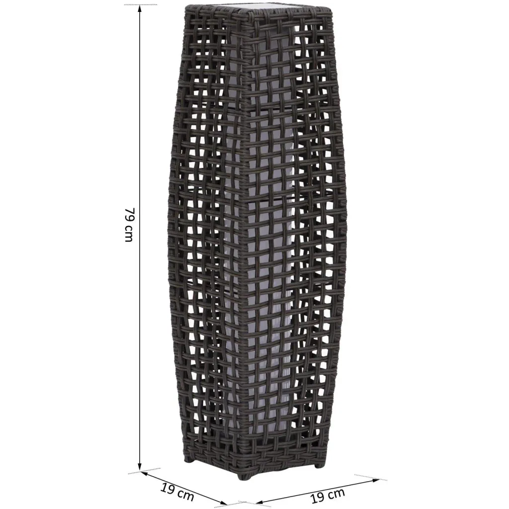 Rattan floor lamp with light sensor