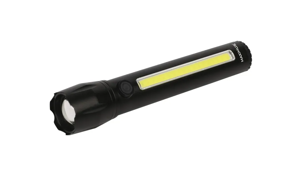 Rechargeable LED flashlight with 3W power LED and 3W COB LED