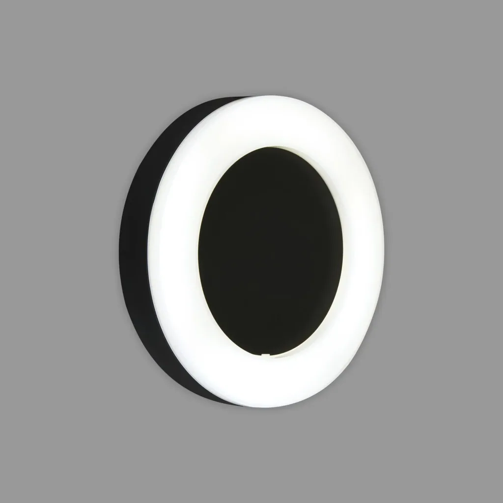 RIGA LED outdoor wall light, black, IP44, 15 watts, 1,550 lm, 4,000 K