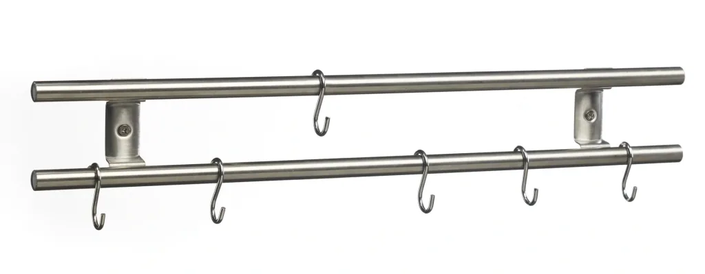 2-in-1 magnetic kitchen rail with 6 hooks