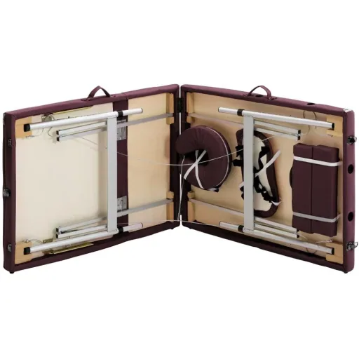 Foldable massage table 3 zones aluminum purple