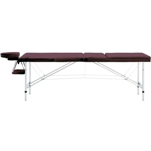 Foldable massage table 3 zones aluminum purple
