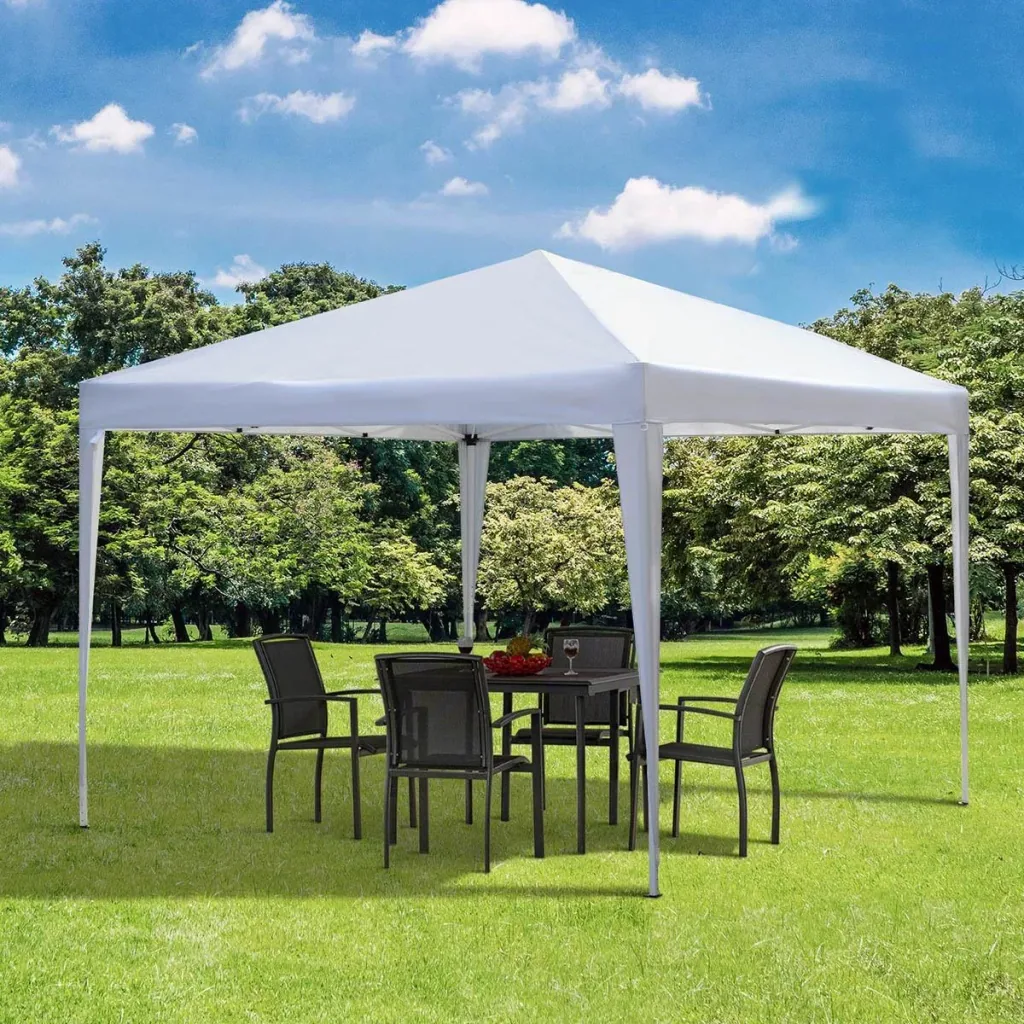 Pop-up party tent pavilion white 2.95 x 2.95 m