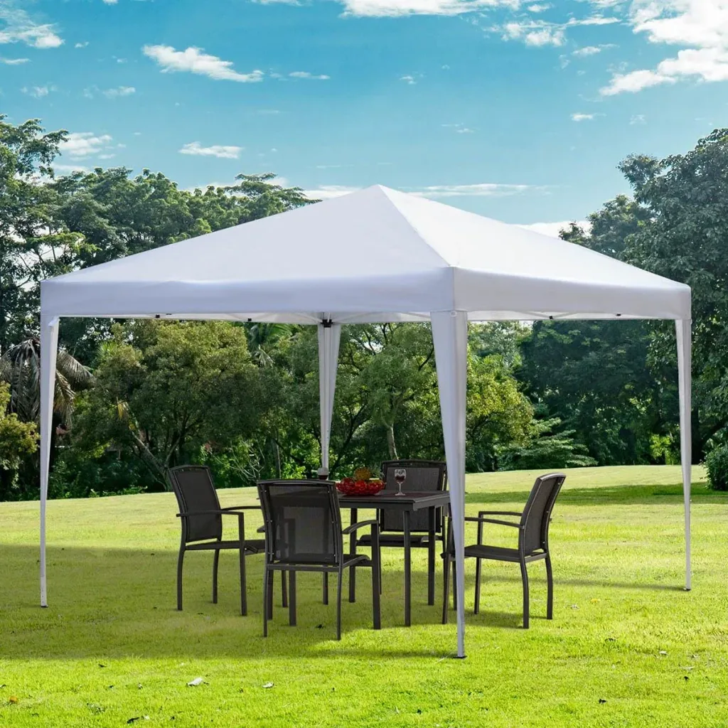 Pop-up party tent pavilion white 2.95 x 2.95 m