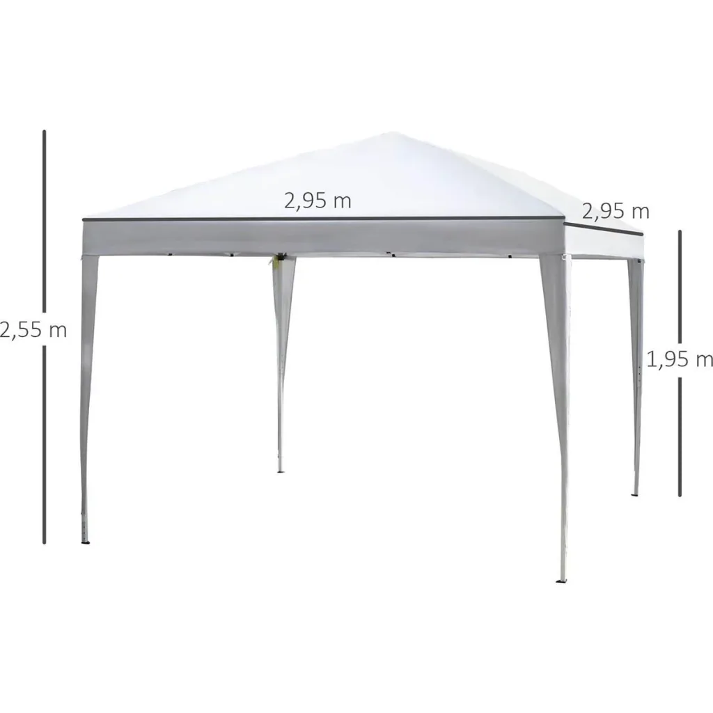 Pop-up party tent pavilion white 2.95 x 2.95 m