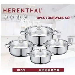 Herenthal 8-piece cookware set with lid - Silver