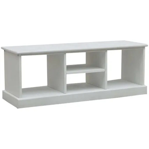 TV cabinet with 2 baskets, white wood