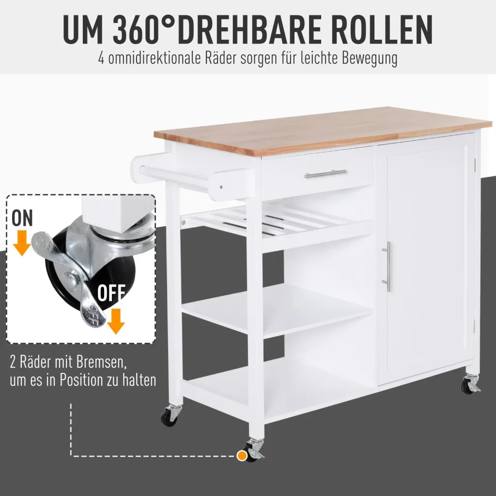 Kitchen trolley with drawer