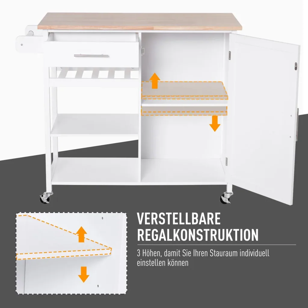 Kitchen trolley with drawer