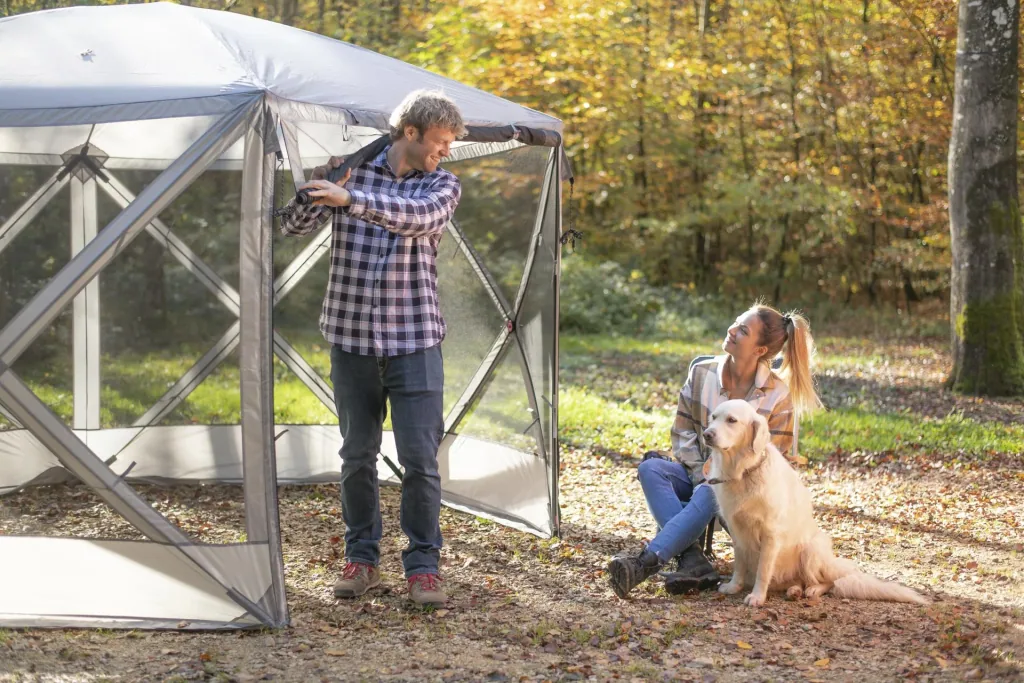 Camping Pavilion Flexion 6-sided grey