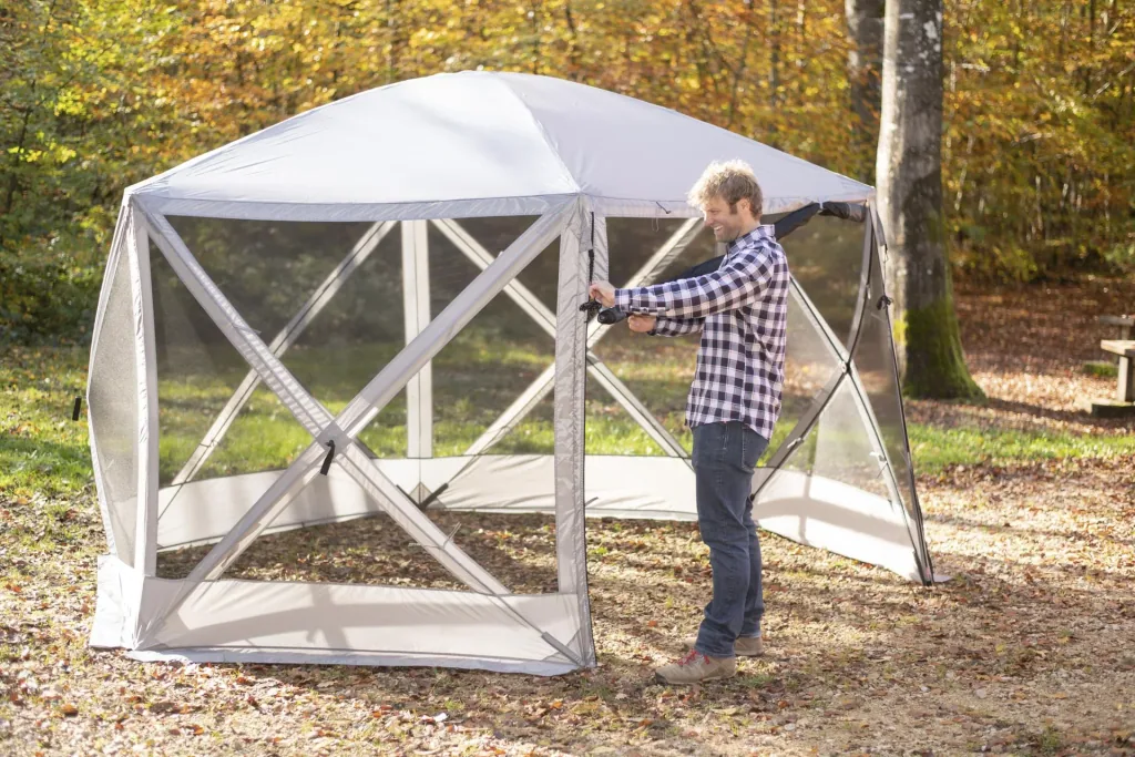 Camping Pavilion Flexion 6-sided grey