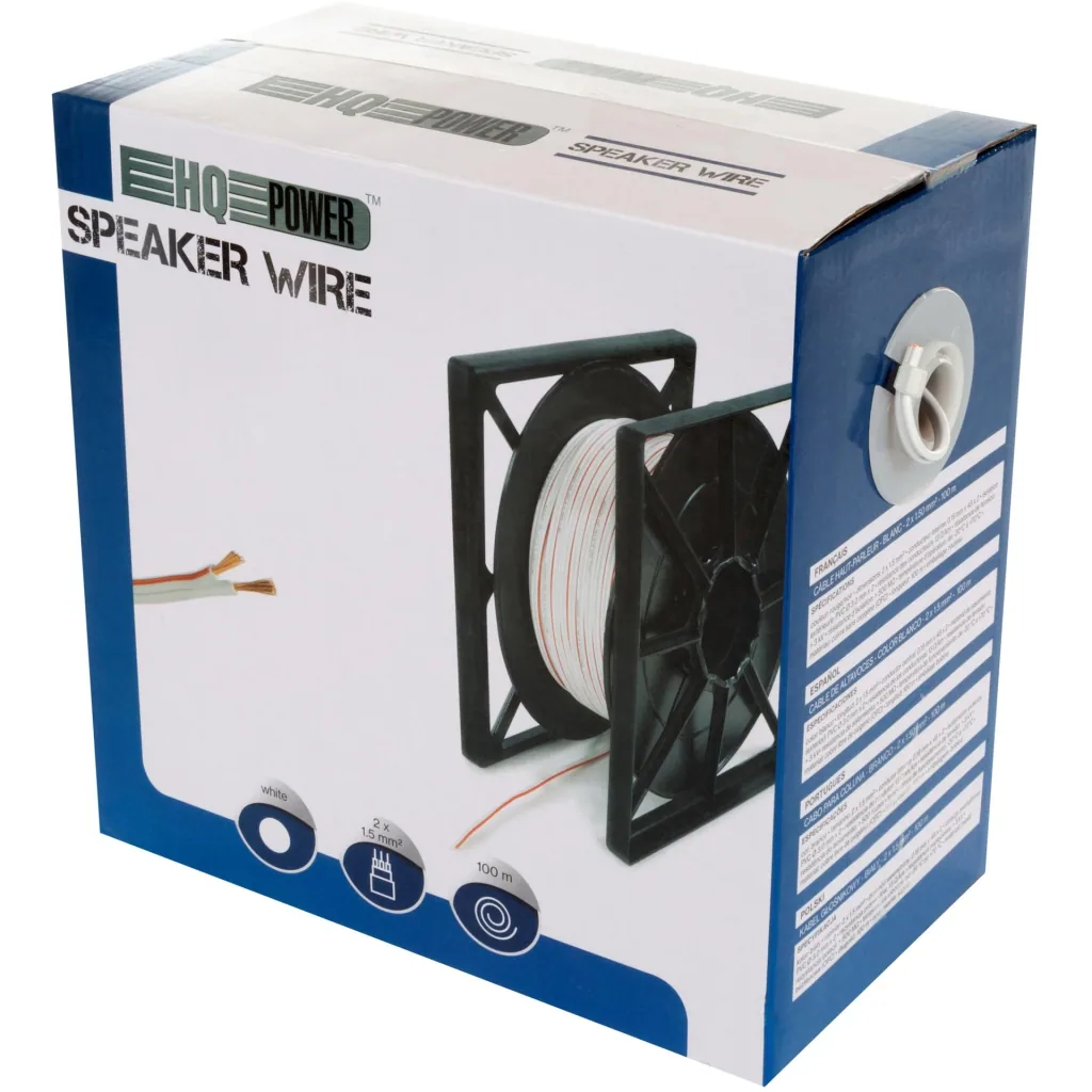 speaker cable - white - 2 x 1.5 mm² - 100 m