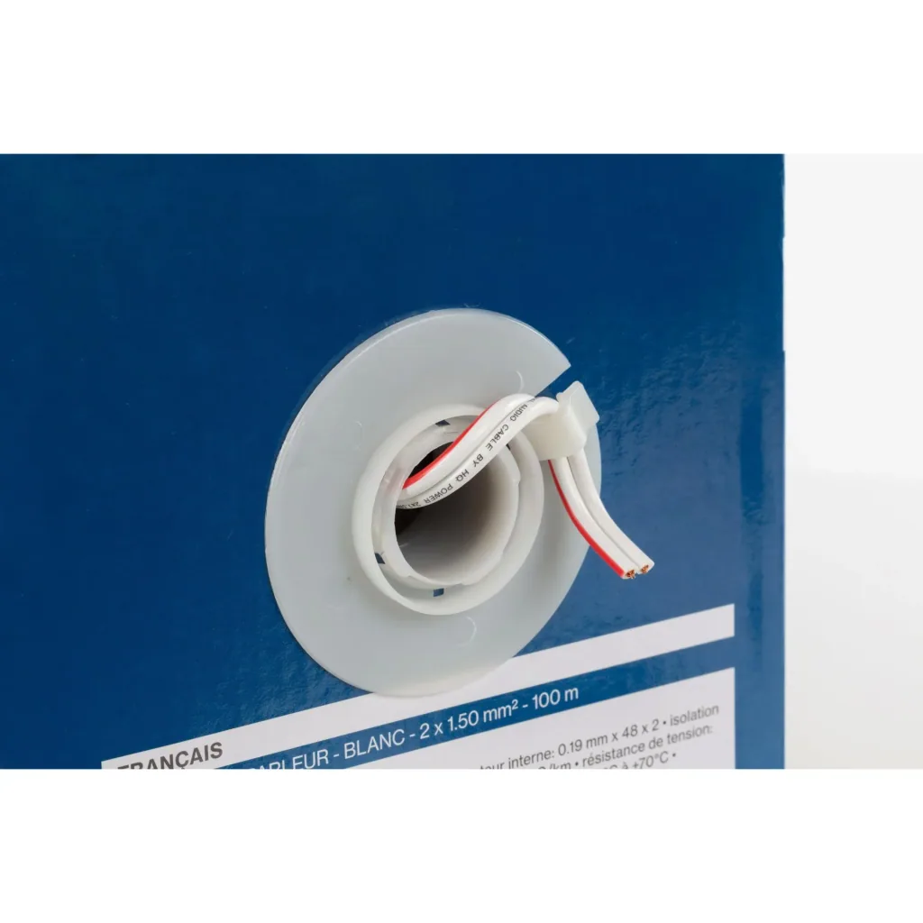 speaker cable - white - 2 x 1.5 mm² - 100 m