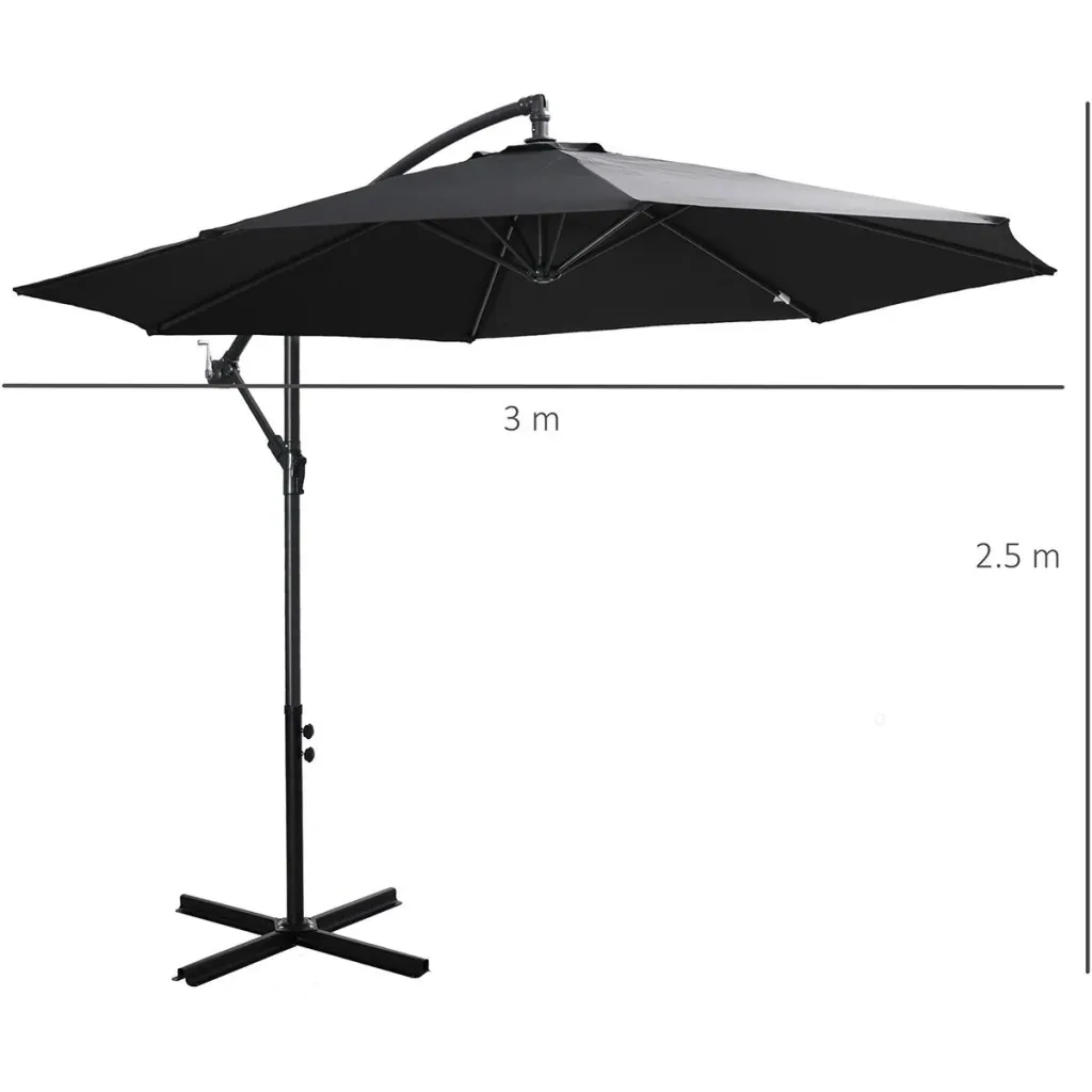 Cantilever umbrella with hand crank