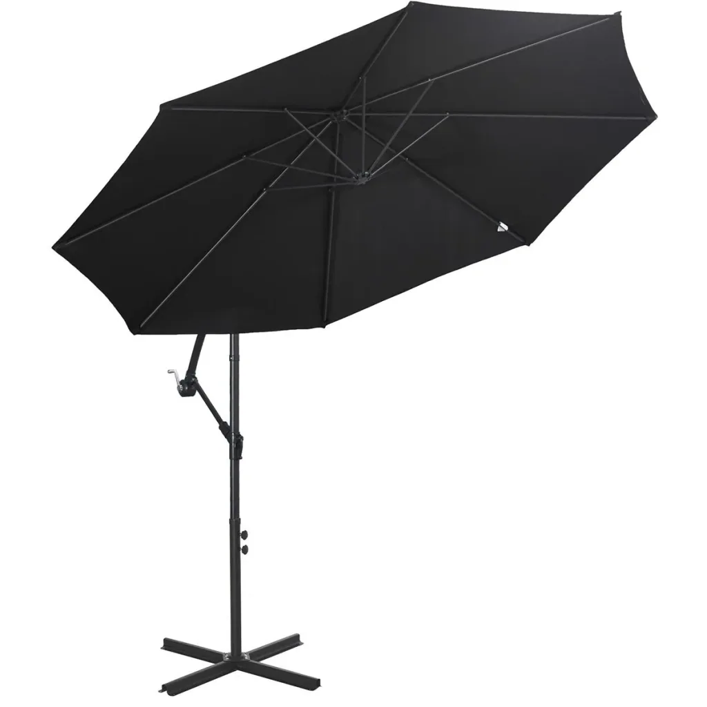 Cantilever umbrella with hand crank